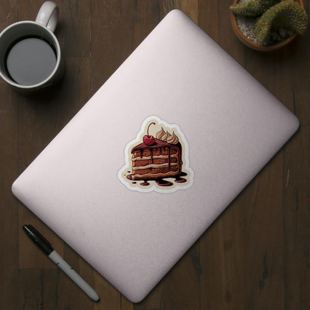 Chocolate Cake, Delicious Chocolate Cake Design, Perfect for Dessert Lovers and Baking Enthusiasts by Pixel Threads 